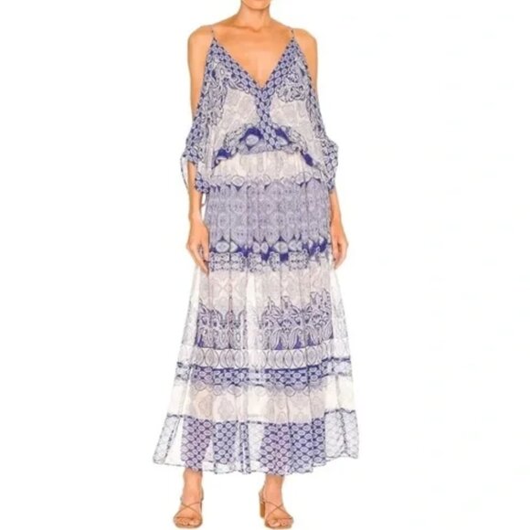Misa Los Angeles Farrah Chiffon Maxi Majorelle Dress XSMALL/ SMALL Oversized